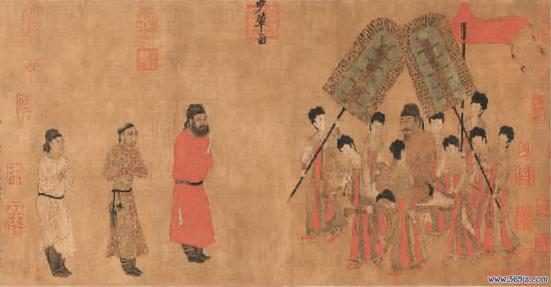 唐代阎立本绘《步辇图》卷（局部）。图源：人民日报海外版
