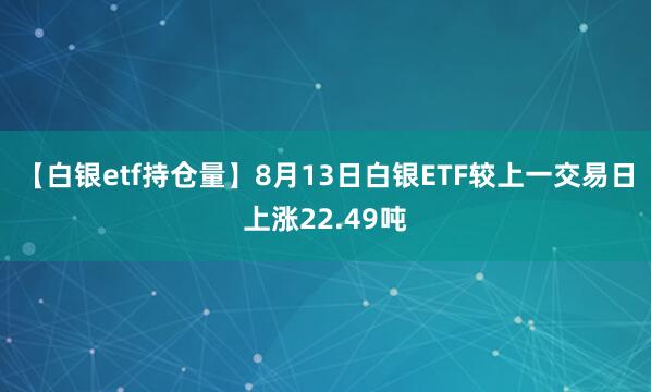 【白银etf持仓量】8月13日白银ETF较上一交易日上涨22.49吨