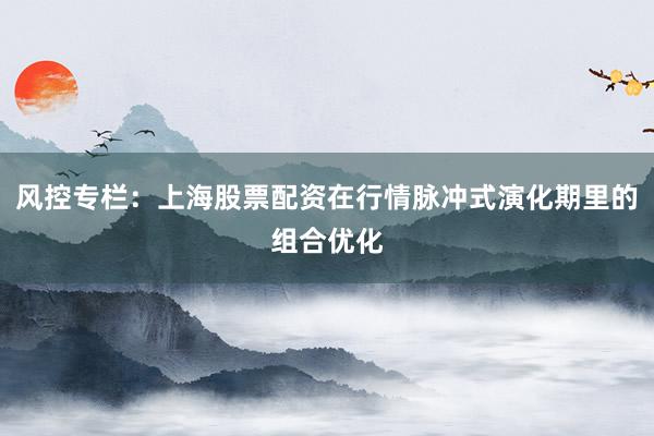 风控专栏：上海股票配资在行情脉冲式演化期里的组合优化