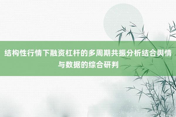 结构性行情下融资杠杆的多周期共振分析结合舆情与数据的综合研判
