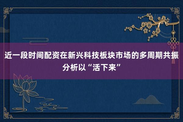 近一段时间配资在新兴科技板块市场的多周期共振分析以“活下来”