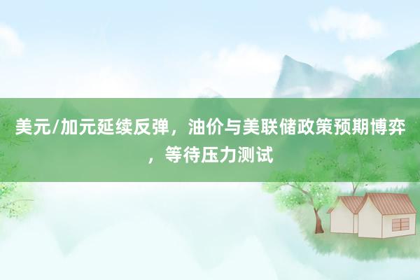 美元/加元延续反弹，油价与美联储政策预期博弈，等待压力测试