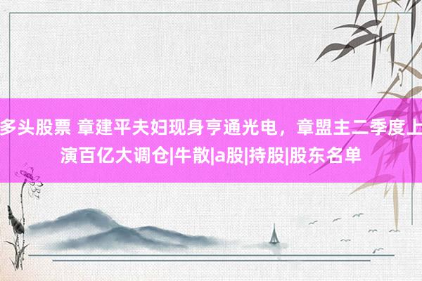 多头股票 章建平夫妇现身亨通光电，章盟主二季度上演百亿大调仓|牛散|a股|持股|股东名单