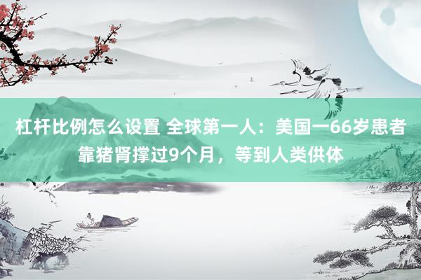 杠杆比例怎么设置 全球第一人：美国一66岁患者靠猪肾撑过9个月，等到人类供体