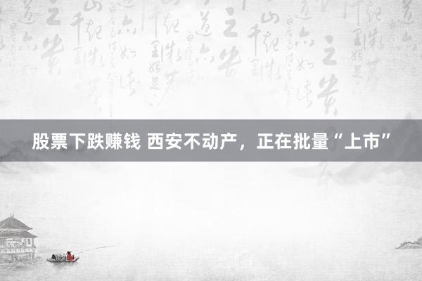 股票下跌赚钱 西安不动产，正在批量“上市”