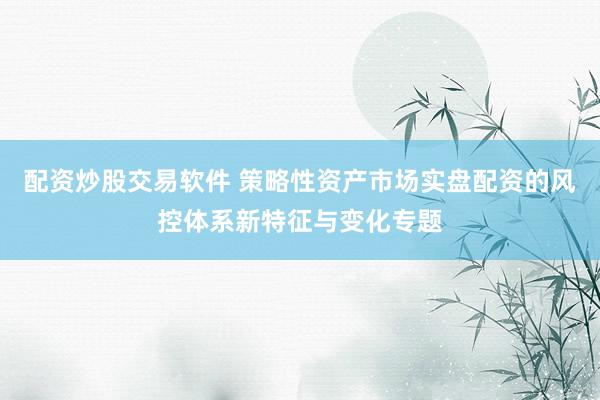 配资炒股交易软件 策略性资产市场实盘配资的风控体系新特征与变化专题