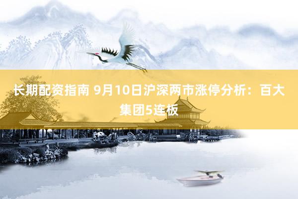 长期配资指南 9月10日沪深两市涨停分析：百大集团5连板