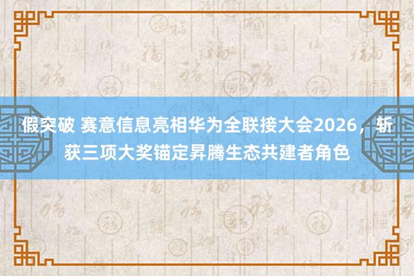 假突破 赛意信息亮相华为全联接大会2026，斩获三项大奖锚定昇腾生态共建者角色