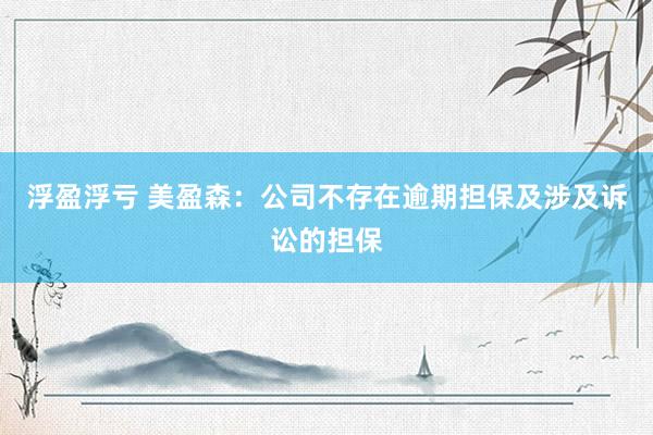 浮盈浮亏 美盈森：公司不存在逾期担保及涉及诉讼的担保