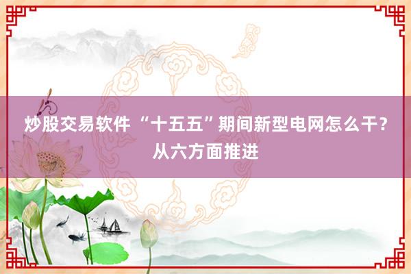 炒股交易软件 “十五五”期间新型电网怎么干？从六方面推进