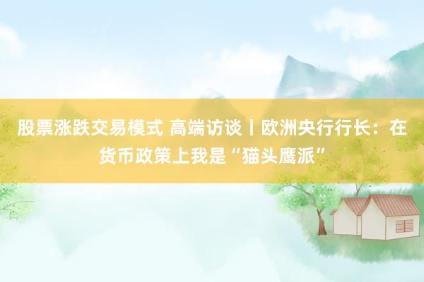 股票涨跌交易模式 高端访谈丨欧洲央行行长：在货币政策上我是“猫头鹰派”